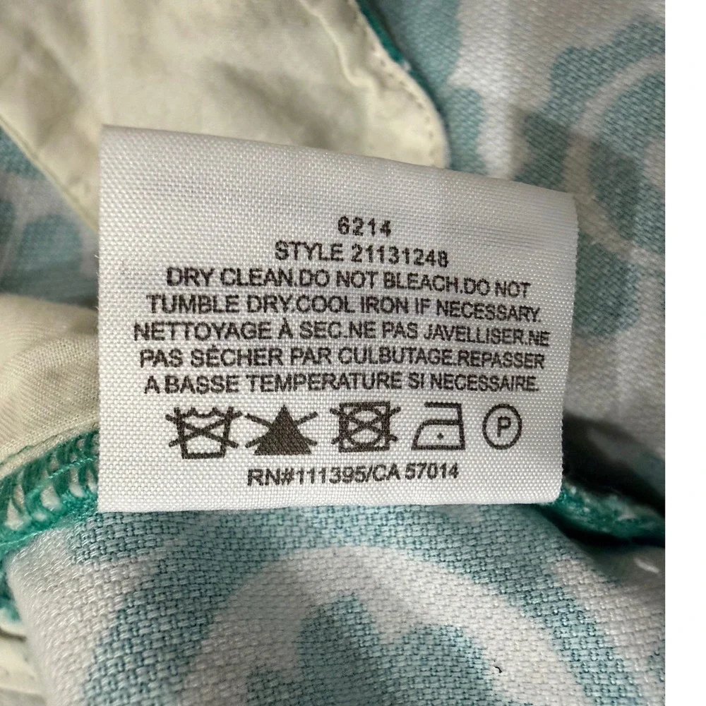 Tory Burch Teal and White Floral Print Shorts